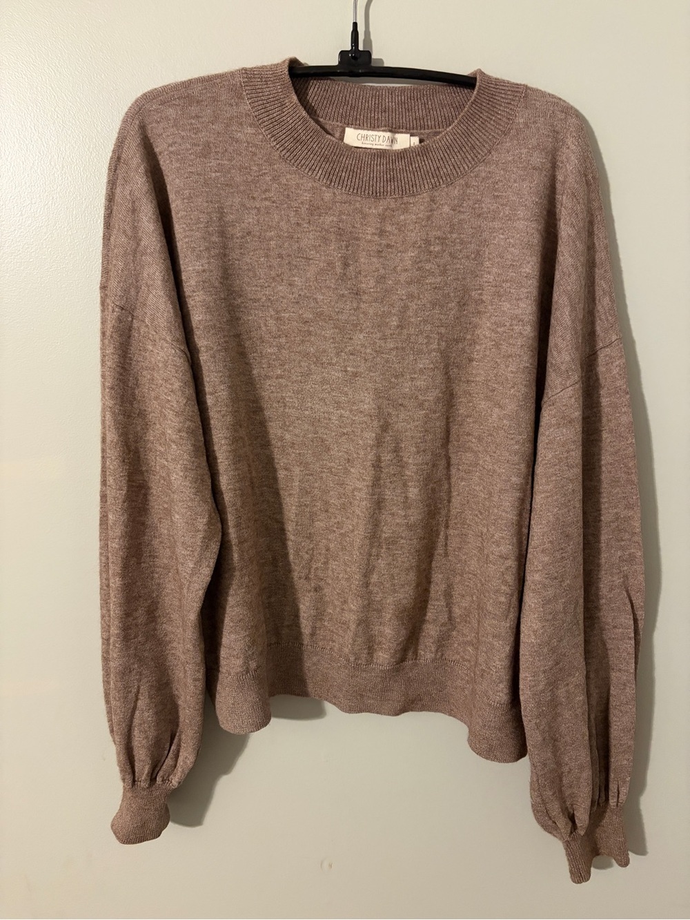 Christy Dawn Carson small Taupe Crewneck Sweater - Picture 2 of 7